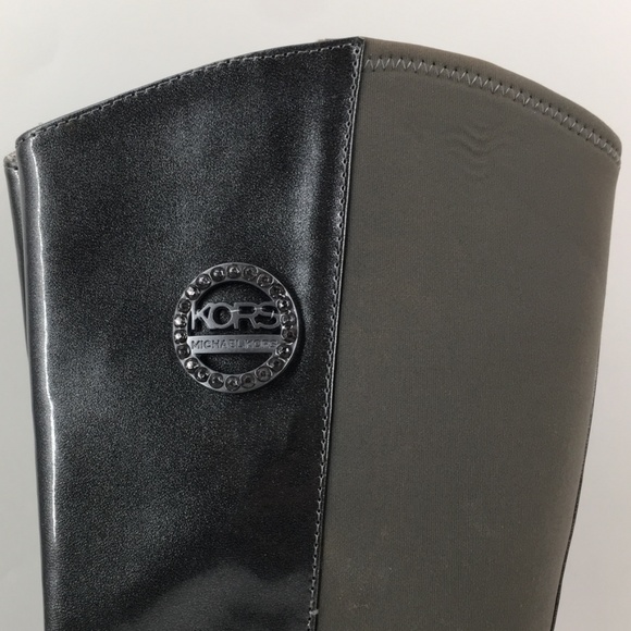 MICHAEL KORS Jorja Grey Silver Riding Boots Size 5 - Picture 5 of 8